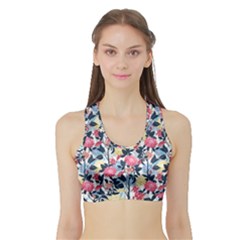 Beautiful floral pattern Sports Bra with Border