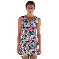Beautiful floral pattern Wrap Front Bodycon Dress