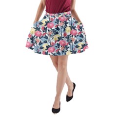 Beautiful floral pattern A-Line Pocket Skirt