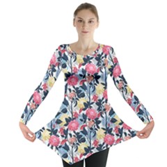 Beautiful floral pattern Long Sleeve Tunic 