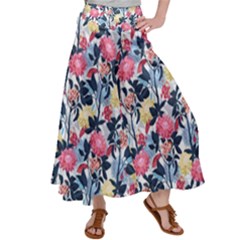 Beautiful Floral Pattern Satin Palazzo Pants