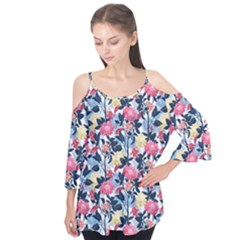 Beautiful floral pattern Flutter Tees