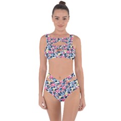 Beautiful Floral Pattern Bandaged Up Bikini Set  by TastefulDesigns
