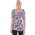 Beautiful floral pattern Wide Neckline Tee View1