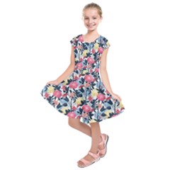 Beautiful floral pattern Kids  Short Sleeve Dress