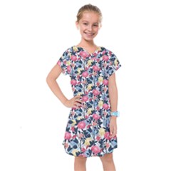 Beautiful floral pattern Kids  Drop Waist Dress