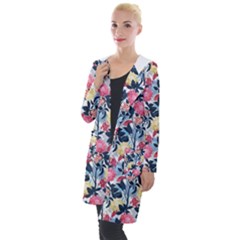 Beautiful floral pattern Hooded Pocket Cardigan