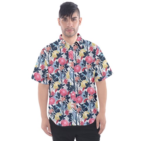 Beautiful Floral Pattern Men s Short Sleeve Shirt by TastefulDesigns