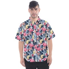 Beautiful floral pattern Men s Short Sleeve Shirt