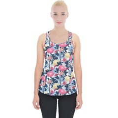 Beautiful floral pattern Piece Up Tank Top