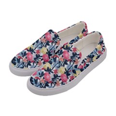 Beautiful floral pattern Women s Canvas Slip Ons