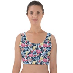 Beautiful floral pattern Velvet Crop Top