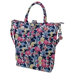 Beautiful floral pattern Buckle Top Tote Bag