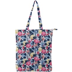 Beautiful floral pattern Double Zip Up Tote Bag