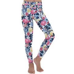Beautiful floral pattern Kids  Lightweight Velour Classic Yoga Leggings