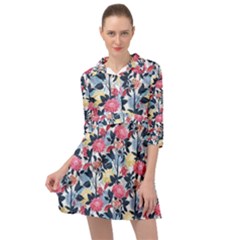 Beautiful floral pattern Mini Skater Shirt Dress