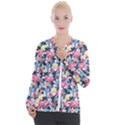 Beautiful floral pattern Casual Zip Up Jacket View1