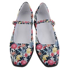 Beautiful floral pattern Women s Mary Jane Shoes