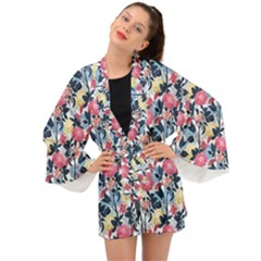 Beautiful floral pattern Long Sleeve Kimono