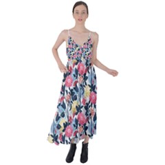 Beautiful floral pattern Tie Back Maxi Dress