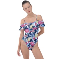 Beautiful floral pattern Frill Detail One Piece Swimsuit