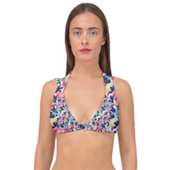 Beautiful floral pattern Double Strap Halter Bikini Top