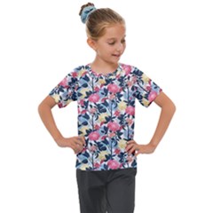 Beautiful floral pattern Kids  Mesh Piece Tee