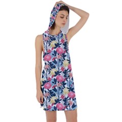 Beautiful floral pattern Racer Back Hoodie Dress