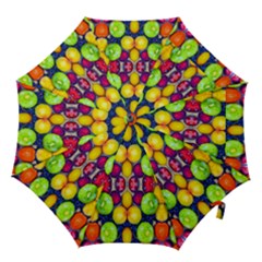 Fruits And Vegetables Pattern Hook Handle Umbrellas (small) by dflcprintsclothing