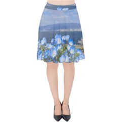 Floral Nature Velvet High Waist Skirt by Sparkle