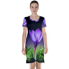 Floral Nature Short Sleeve Nightdress by Sparkle