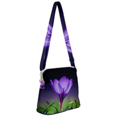 Floral Nature Zipper Messenger Bag by Sparkle