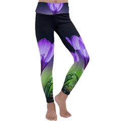 Floral Nature Kids  Lightweight Velour Classic Yoga Leggings by Sparkle