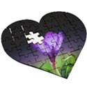 Floral Nature Wooden Puzzle Heart View3