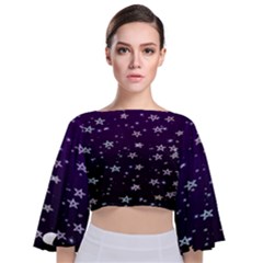 Stars Tie Back Butterfly Sleeve Chiffon Top by Sparkle