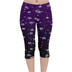 Stars Velvet Capri Leggings  by Sparkle