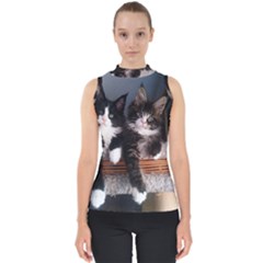 Cats Brothers Mock Neck Shell Top by Sparkle