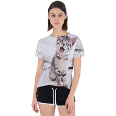Laughing Kitten Open Back Sport Tee by Sparkle