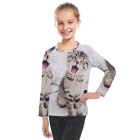 Laughing Kitten Kids  Long Mesh Tee by Sparkle