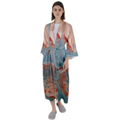 Colorful Maxi Satin Kimono by Sparkle
