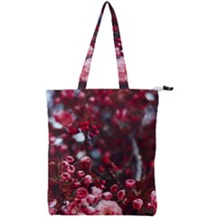 Red Floral Double Zip Up Tote Bag by Sparkle