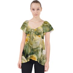 Yellow Roses Lace Front Dolly Top