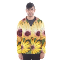 Yellow Flowers Men s Hooded Windbreaker