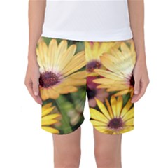 Yellow Flowers Women s Basketball Shorts