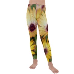 Yellow Flowers Kids  Lightweight Velour Leggings