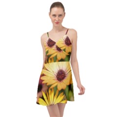 Yellow Flowers Summer Time Chiffon Dress