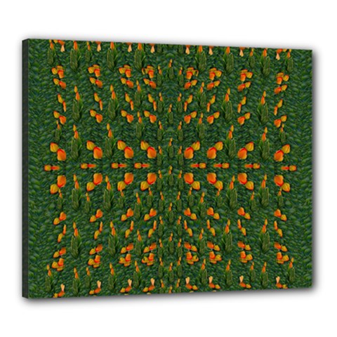 Sakura Tulips Giving Fruit In The Festive Temple Forest Canvas 24  X 20  (stretched) by pepitasart