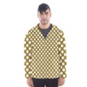 Gold polka dots patterm, retro style dotted pattern, classic white circles Men s Hooded Windbreaker View1