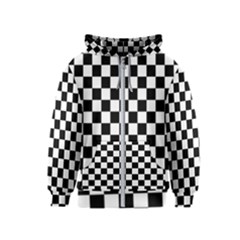 Black And White Chessboard Pattern, Classic, Tiled, Chess Like Theme Kids  Zipper Hoodie by Casemiro