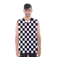 Black And White Chessboard Pattern, Classic, Tiled, Chess Like Theme Men s Basketball Tank Top by Casemiro